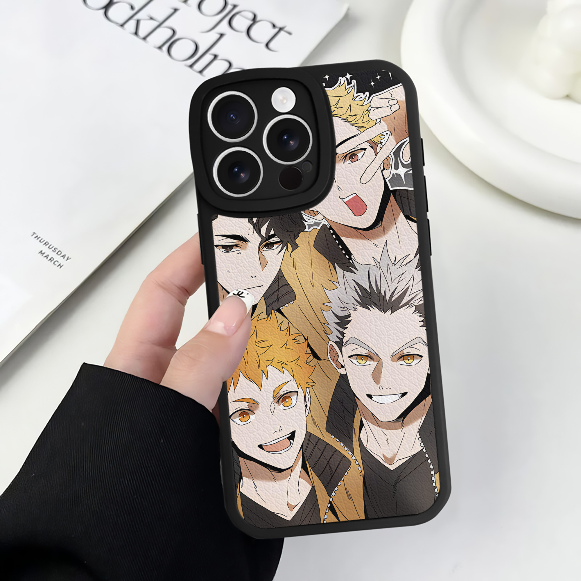 （画像用） ハイキュー!! Haikyu!! 【iPhone 16シリーズ対応】シリコンスマホケース（レザー調） 材質：シリコン